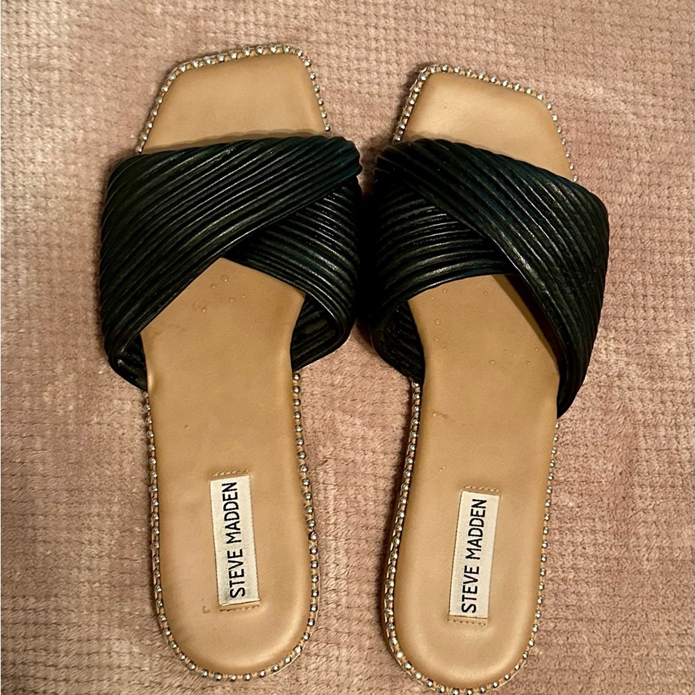Steve Madden Black Bow Sandals